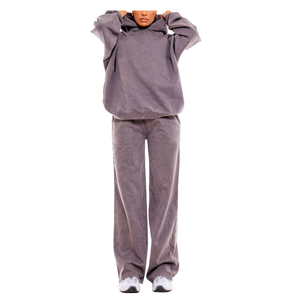 High Quality Drop Shoulder Wholesale Winter <b>Plus</b> Size Breathable Solid Printed Heavyweight Ladies Flare Street-wear Tracksuit - Product Image 1