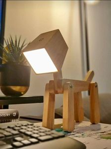 Wooden <b>Rechargeable</b> <b>Led</b> Desk Lamp Touch Control Battery Powered 2700K Warm White <b>Light</b> Minimalist Design Square Shade - Product Image 6