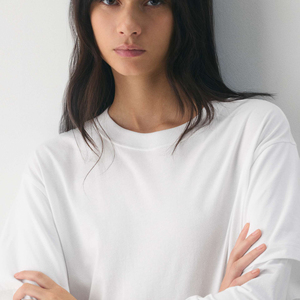 T-shirt de sport pour femme à manches longues, col rond, coupe ample, double couche, écologique, personnalisé, couleur unie, vente chaude - Product Image 3