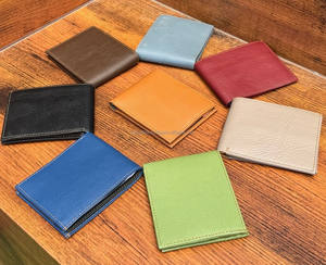 Cartera corta colorida personalizada para hombre, nuevo monedero de cuero reciclado genuino antirrobo, tarjetero, el mejor regalo para hombres, bolsillo para dinero - Product Image 4