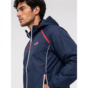 Veste coupe-vent à capuche en toile de qualité supérieure, vêtements de sport personnalisés, tendance décontractée, fermeture éclair, tissu imperméable imprimé pour homme 2026 - Product Image 3