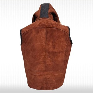 Chaleco de piel de oveja B3 para hombre, chaleco vintage de piel de oveja y gamuza, chaleco de invierno estilo bomber - Product Image 2