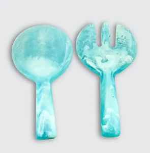 Ensemble de couverts en résine faits à la main pour la maison, cuillères à salade écologiques, lavables au lave-vaisselle, réutilisables, ustensiles de cuisine de haute qualité - Product Image 1