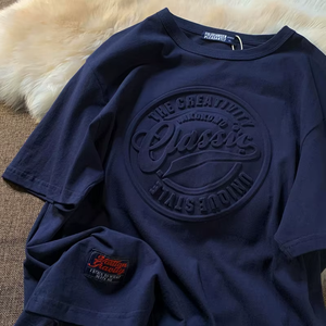 T-shirt Homme Oversize CLASSMASTER à Manches Courtes, Logo Gaufré, Style Urbain, Col Rond, 100% Coton Jersey, Coupe Ajustée - Product Image 2