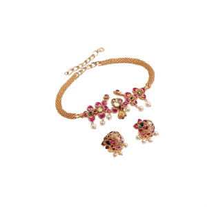 Fashion Jewelry Sets Small High Neck Chokers Alloy with Gold Plating Oxidized Polish Casual - Product Image 2