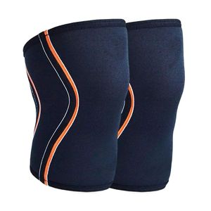 Neoprene Knee Sleeve Solid Orange 7mm Squat Powerlifting <b>Compression</b> Patellar Joint Support Gym Training Knee Sleeve Pair - Product Image 5
