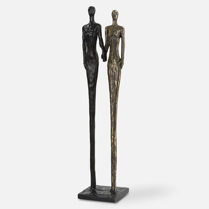 Sculpture métallique abstraite moderne entrelacée, figurine décorative faite à la main pour table, décoration intérieure, art pour bureau, étagère, ornements extérieurs - Product Image 3