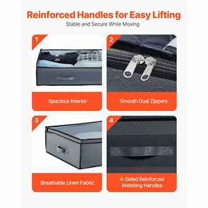 Contenitori Grandi da 90L per Vestiti Sotto il Letto, 39.2 X 19.7 X 7.1 Pollici, con Coperchi Trasparenti e Profilo Basso per Letto - Product Image 3
