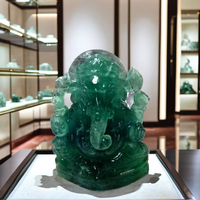 Statue en fluorite naturelle sculptée style bouddhiste, étanche, décoration d'intérieur, sculpture artisanale, perles de méditation personnalisées