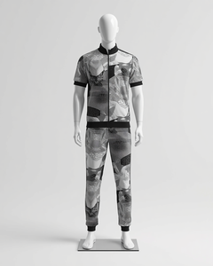 Conjunto de Camiseta y Pantalones Cortos para Hombre, Sublimación Completa Personalizada, Estampado Geométrico, Traje Deportivo Premium de Verano - Product Image 3
