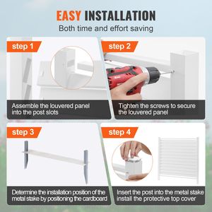 Pannelli per Recinzione in Vinile da 48'' L x 48'' A, Coperture a Persiana per Schermi Privacy Esterni, Contenitori per Bidoni della Spazzatura, Recinzioni per Attrezzature da Piscina, Protezione dell'Aria - Product Image 6