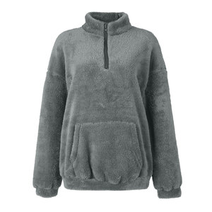 Sweat-shirt d'hiver pour femme en polaire sherpa, écologique, respirant, avec logo sur le devant, pull décontracté pour un usage quotidien - Product Image 4