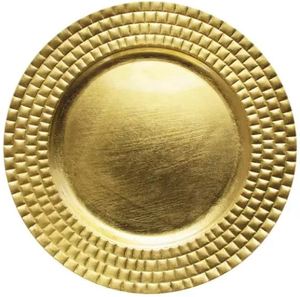Round Gold Paper Charger <b>Plate</b> Solid Glam Design <b>Disposable</b> Party Dishes & <b>Plates</b> - Product Image 3