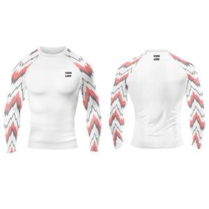 Rashguard MMA personnalisé sublimé - T-shirt à manches longues avec motif vectoriel en zigzag - Product Image 1