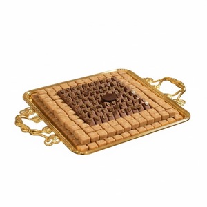 Attractive Design Table Decorative Chocolate Serving Tray Finest Quality <b>Large</b> Silver Metal Chocolate Tray Dessert Display - Product Image 3