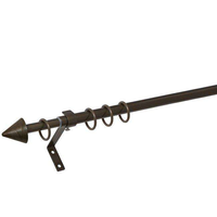 Tringle à rideaux pivotante en fer massif forgé à la main, longueur personnalisable, écologique, robuste - Chaman India pour la maison et le bureau