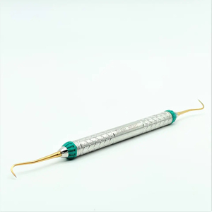 Instrumentos Bone Bridge BBI-652, puntas doradas, mango de 10 mm, desincrustador dental tipo espada, H6/H7, manual, acero inoxidable, certificado CE Clase I 1 - Product Image 3