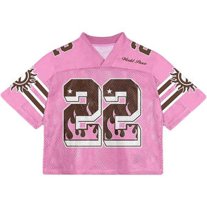 Streetwear <b>Soccer</b> Custom Sublimation Mesh Jersey OEM Football Shirt Men's Boxy American Football Jersey with Mesh Panels - Product Image 4