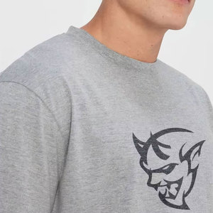 T-shirt classique surdimensionné pour homme, en flanelle de coton/fibre de bambou lavée, poids moyen, manches courtes, col côtelé, design personnalisé de qualité supérieure - Product Image 4