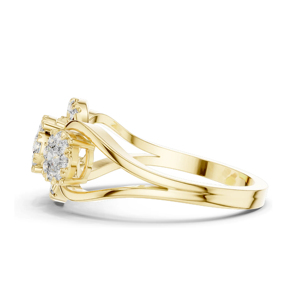 Women's Yellow Gold Diamond Engagement Ring Round Brilliant Cut Classic Style - Product Image 3