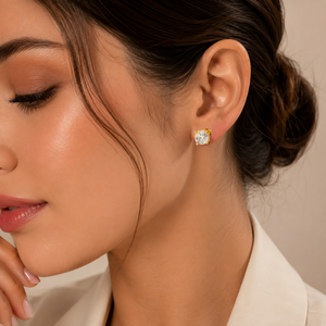 Luxury Brilliant Cut VVS Lab Grown Diamond Stud Earrings Unisex 10K 14K 18K Gold Premium Solitaire Wedding Bridal Jewelry - Product Image 2
