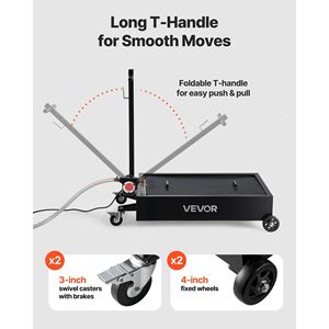 Bac de vidange d'huile à profil bas de 15 gallons avec pompe électrique 180W et tuyau pliable de 8,2 pieds – Outil de réparation automobile pour un changement d'huile pratique - Product Image 5