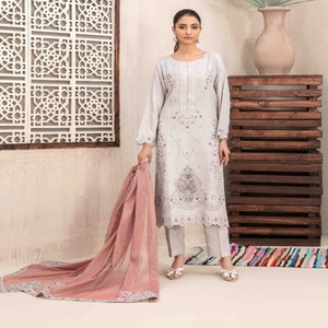 Robe pakistanaise pour femmes Salwar Kameez Costumes trois pièces de marque avec broderie par Tawakkal Vol NURTEN Vêtements Inde et Pakistan - Product Image 2