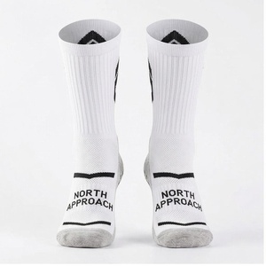 Chaussettes de course respirantes North Approach Crew Socks blanches pour adultes, saison estivale - Product Image 1