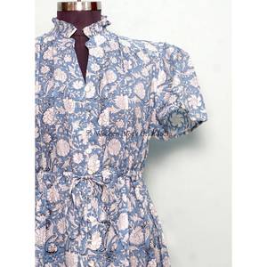 Vestidos de Playa Cortos de Verano para Mujer, Estilo Único, Hechos con Algodón Suave de Primera Calidad, Vestido Formal de Manga Corta - Product Image 3