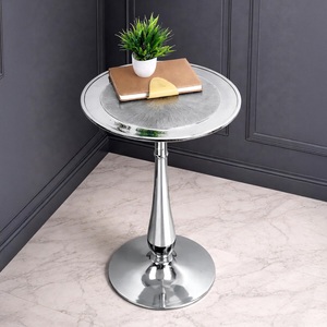 โต๊ะบาร์อะลูมิเนียมหล่อขัดเงา หน้าโต๊ะลายเรเดียนท์ ฐานทรงกลมมั่นคง แข็งแรง ทนทาน ให้ความเงางาม ทันสมัย หรูหรา - Product Image 3