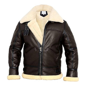 Breathable Lightweight <b>Men</b> Winter <b>Jacket</b> Casual Wear Top Selling <b>Men</b> <b>Shearling</b> Leather <b>Jacket</b> In Reasonable Price - Product Image 1