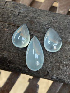 Aigue-marine naturelle, ensemble de 3 pièces, forme poire, cabochon, une pierre précieuse d'une beauté inégalée, avec une belle couleur et une excellente qualité, 31,30 carats - Product Image 4