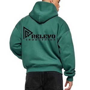 Sudadera con capucha de algodón y forro polar para hombre, con cremallera completa, estilo casual urbano, con logo personalizado, lisa, suministro al por mayor - Product Image 2