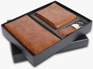 Set de Regalo de Cuero de Lujo para Hombre, Cartera, Tarjetero, Llavero, con Patrón de Cocodrilo Premium, en Caja de Regalo - Product Image 3