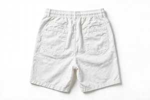 <b>Men's</b> <b>White</b> Embroidered Rise and Grind Breathable Polyester Casual Elastic Waist Drawstring Sporty Summer Beach <b>Shorts</b> - Product Image 2