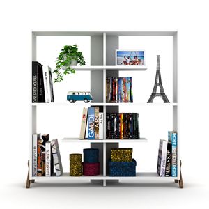 Kipp struttura in legno Etagere libreria Open Back 6 ripiani per ufficio soggiorno moderno stile industriale noce/bianco arredo casa - Product Image 3