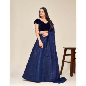ชุดนักออกแบบสตรี lehenga choli กับลำดับและงานด้าย - Product Image 5