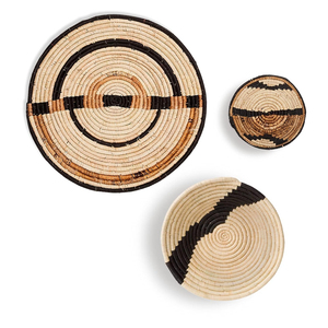 Handmade Woven Wall Basket Decor Set Of 3 Natural Wall Art <b>Hanging</b> For Living Room Style Wall Plate & Decorative For Modern - Product Image 1