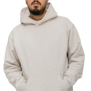 Sweat à capuche unisexe personnalisé imprimé sérigraphié 100 % coton French Terry pour homme, coupe oversize pour l'hiver, uni, avec logo brodé - Product Image 1