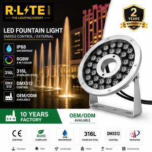 24W RGB Colorful Underwater LED Light IP68 Waterproof Square Stainless Steel Tempered Glass for Pool Fountain <b>Landscape</b> <b>Lighting</b> - Product Image 5