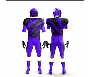 Ensemble de maillots de football américain personnalisés – Impression du nom et du numéro |   Ensemble de football avec maillot et pantalon |   Polyester respirant - Product Image 2