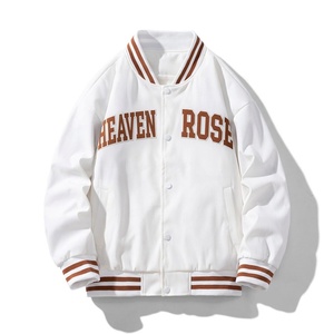 <b>Varsity</b> <b>Bomber</b> <b>Jacket</b> <b>Men</b> Letterman College Stripe Rib Collar Letter Print Streetwear Unisex Wholesale OEM B2B Low MOQ - Product Image 1