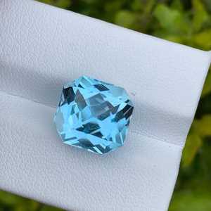 Topacio Azul, Gema Suelta, Corte Octogonal Asscher, Gema Natural Facetada, Piedra de Calidad - Product Image 1