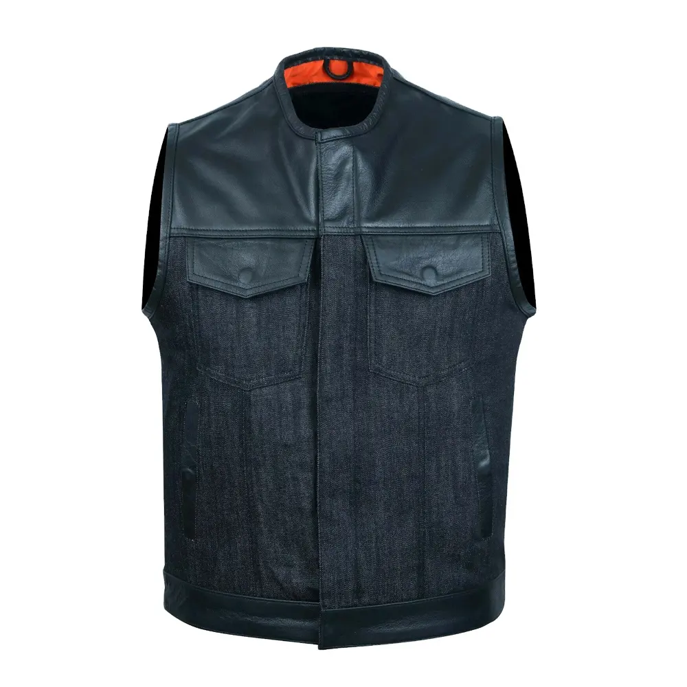 Design Motorbike Leather vest for Men All Sizes and Colors Available Professional Motorcycle Genuine Leather Biker sleeveless