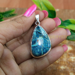 Collar con Colgante de Shattuckita Azul Grande de Primera Calidad Natural, Colgante de Plata de Ley 925, Regalo de Joyería para Esposa - Product Image 4