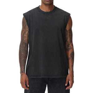 Manufacturer Wholesale Men Summer Vest Loose Sleeveless 100% Cotton Custom <b>Logo</b> Front MenSinglet Tank Tops Breathable Quick Dry - Product Image 3