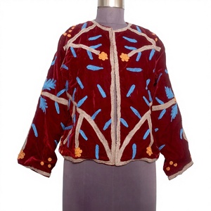 เสื้อโค้ทสไตล์โบฮีเมียนฮิปปี้อินเดีย ไซส์พลัสสำหรับผู้หญิง ผ้าฝ้ายกำมะหยี่เย็บลายซูซานี งานปักคุณภาพสูง ลายใหม่ สำหรับทั้งชายและหญิง - Product Image 1