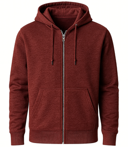 Nouvelle Arrivée Vente en Gros Sweat à Capuche d'Hiver pour Homme de Qualité Supérieure 100% Coton Couleur Unie Décontracté avec Fermeture Éclair Vêtement d'Extérieur pour Adulte - Product Image 3