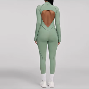Tenue de yoga et de fitness une pièce haut de gamme pour femme avec dos ajouré, respirante et extensible, vêtements de sport pour femmes - Product Image 4