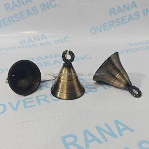 Campanas Colgantes de Latón Hechas a Mano en India, Campana de Templo Vintage, Campana Decorativa de Metal para Puerta de Casa, Pared, Artículo de Regalo Espiritual - Product Image 5